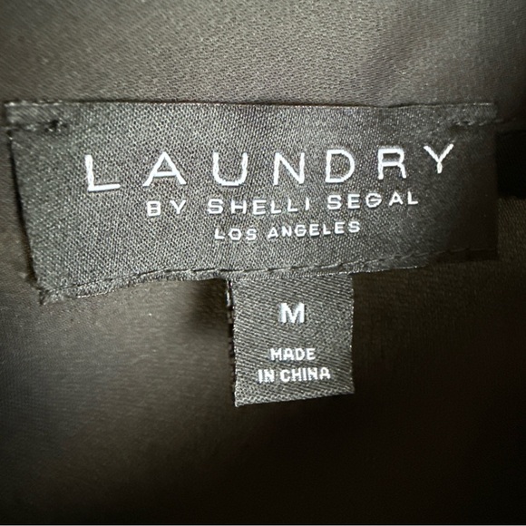 Laundry by Shelli Segal Long Sleeve Button Front Egret Blouse Boucle Trim M NWT - Picture 6 of 9